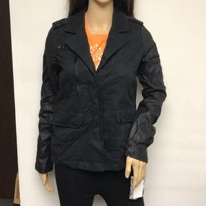 New Celebrity Pink women’s medium jacket studded faux leather canvas Y2K grunge